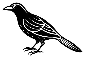 Cute Bird Line Art Vector – Minimalist Bird Illustration, Logo Icon & Clip art on White Background