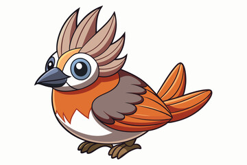 Cute Bird Line Art Vector – Minimalist Bird Illustration, Logo Icon & Clip art on White Background