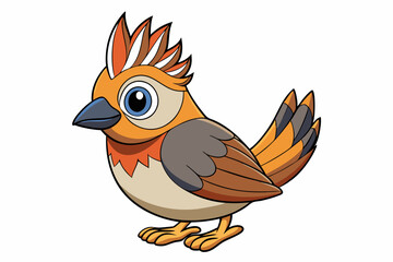 Cute Bird Line Art Vector – Minimalist Bird Illustration, Logo Icon & Clip art on White Background