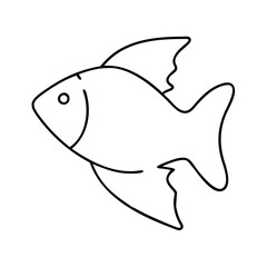 fish silhouette icon, fish silhouette line art - simple line art of fish silhouette, perfect for fish silhouette logos and icons