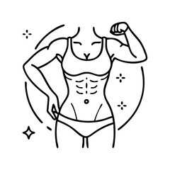 fit body icon, fit body line art - simple line art of fit body, perfect for fit body logos and icons