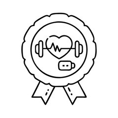 fitness challenge badge icon, fitness challenge badge line art - simple line art of fitness challenge badge, perfect for fitness challenge badge logos and icons