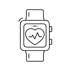 fitness tracker watch icon, fitness tracker watch line art - simple line art of fitness tracker watch, perfect for fitness tracker watch logos and icons