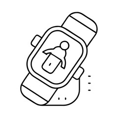 fitness tracker watch icon, fitness tracker watch line art - simple line art of fitness tracker watch, perfect for fitness tracker watch logos and icons