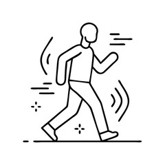 fitness walking icon, fitness walking line art - simple line art of fitness walking, perfect for fitness walking logos and icons