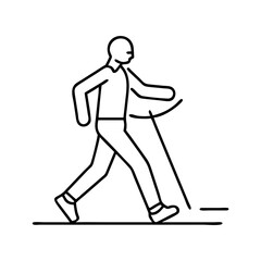 fitness walking icon, fitness walking line art - simple line art of fitness walking, perfect for fitness walking logos and icons
