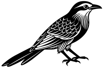 Cute Bird Line Art Vector – Minimalist Bird Illustration, Logo Icon & Clip art on White Background