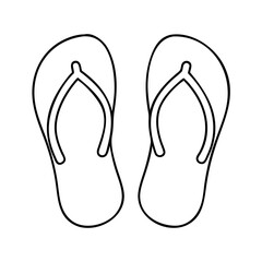 flip flops icon, flip flops line art - simple line art of flip flops, perfect for flip flops logos and icons
