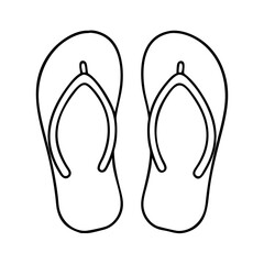 flip flops icon, flip flops line art - simple line art of flip flops, perfect for flip flops logos and icons