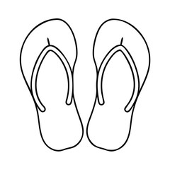flip flops icon, flip flops line art - simple line art of flip flops, perfect for flip flops logos and icons