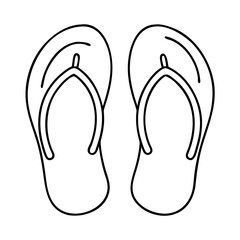 flip flops icon, flip flops line art - simple line art of flip flops, perfect for flip flops logos and icons