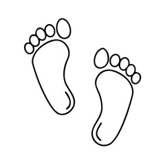 footprints icon, footprints line art - simple line art of footprints, perfect for footprints logos and icons