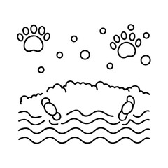 Fototapeta premium footprints on a beach icon, footprints on a beach line art - simple line art of footprints on a beach, perfect for footprints on a beach logos and icons