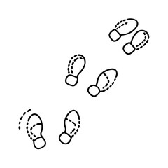 footprints on a hiking trail icon, footprints on a hiking trail line art - simple line art of footprints on a hiking trail, perfect for footprints on a hiking trail logos and icons