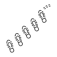 footprints on a hiking trail icon, footprints on a hiking trail line art - simple line art of footprints on a hiking trail, perfect for footprints on a hiking trail logos and icons