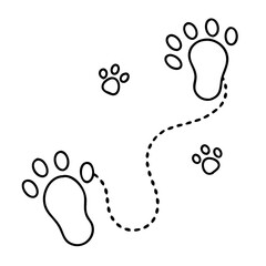 footprints trail icon, footprints trail line art - simple line art of footprints trail, perfect for footprints trail logos and icons