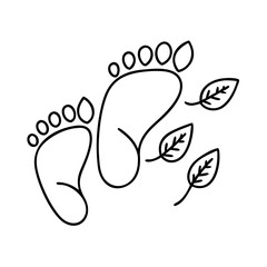 footprint with leaves eco walking icon, footprint with leaves eco walking line art - simple line art of footprint with leaves eco walking, perfect for footprint with leaves eco walking logos and icons
