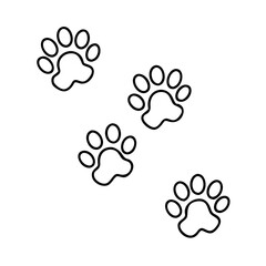 footprint with paw prints dog walk icon