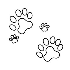 footprint with paw prints dog walk icon