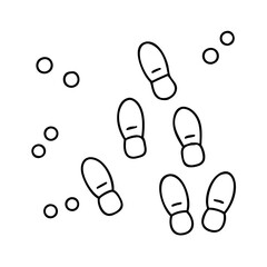 footsteps in snow icon, footsteps in snow line art - simple line art of footsteps in snow, perfect for footsteps in snow logos and icons