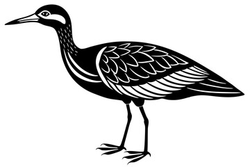 Obraz premium Cute Bird Line Art Vector – Minimalist Bird Illustration, Logo Icon & Clip art on White Background