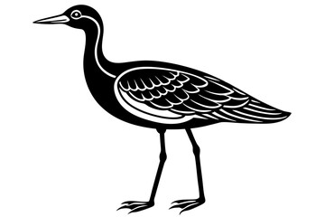 Fototapeta premium Cute Bird Line Art Vector – Minimalist Bird Illustration, Logo Icon & Clip art on White Background