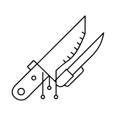 game processing knife icon, game processing knife line art - simple line art of game processing knife, perfect for game processing knife logos and icons