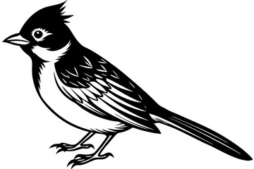 Cute Bird Line Art Vector – Minimalist Bird Illustration, Logo Icon & Clip art on White Background