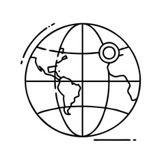 globe icon, globe line art - simple line art of globe, perfect for globe logos and icons