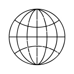 globe icon, globe line art - simple line art of globe, perfect for globe logos and icons