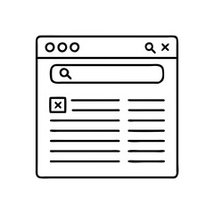 google search result icon, google search result line art - simple line art of google search result, perfect for google search result logos and icons