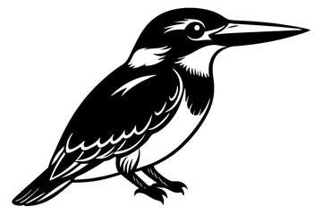 Cute Bird Line Art Vector – Minimalist Bird Illustration, Logo Icon & Clip art on White Background