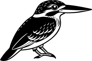 Cute Bird Line Art Vector – Minimalist Bird Illustration, Logo Icon & Clip art on White Background