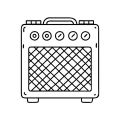 guitar amplifier icon, guitar amplifier line art - simple line art of guitar amplifier, perfect for guitar amplifier logos and icons