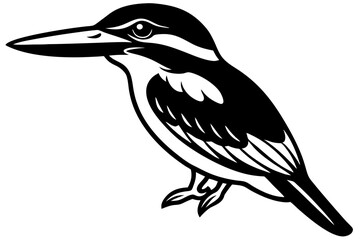 Cute Bird Line Art Vector – Minimalist Bird Illustration, Logo Icon & Clip art on White Background