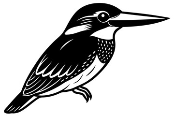 Cute Bird Line Art Vector – Minimalist Bird Illustration, Logo Icon & Clip art on White Background