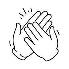 hand clapping emoji icon, hand clapping emoji line art - simple line art of hand clapping emoji, perfect for hand clapping emoji logos and icons