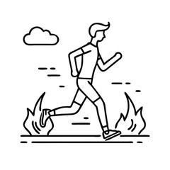 high intensity jog icon, high intensity jog line art - simple line art of high intensity jog, perfect for high intensity jog logos and icons