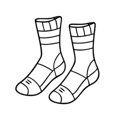 hiking socks icon, hiking socks line art - simple line art of hiking socks, perfect for hiking socks logos and icons