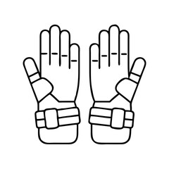 Fototapeta premium hunter s gloves icon, hunter s gloves line art - simple line art of hunter s gloves, perfect for hunter s gloves logos and icons
