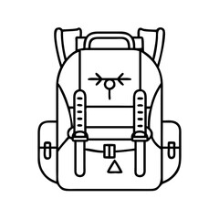 hunting backpack icon, hunting backpack line art - simple line art of hunting backpack, perfect for hunting backpack logos and icons