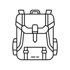 hunting backpack icon, hunting backpack line art - simple line art of hunting backpack, perfect for hunting backpack logos and icons