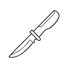 hunting knife icon, hunting knife line art - simple line art of hunting knife, perfect for hunting knife logos and icons