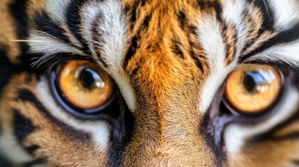 Obraz premium Intense tiger gaze a striking close up portrait of animal wildlife and fur pattern