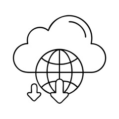 internet cloud icon, internet cloud line art - simple line art of internet cloud, perfect for internet cloud logos and icons