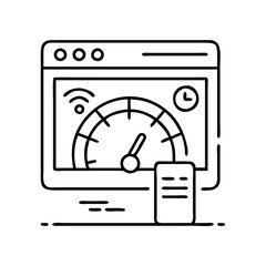 internet connection speed icon, internet connection speed line art - simple line art of internet connection speed, perfect for internet connection speed logos and icons