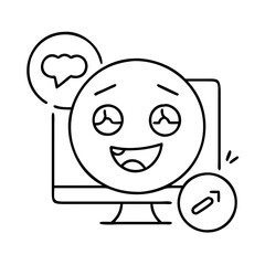 internet meme icon, internet meme line art - simple line art of internet meme, perfect for internet meme logos and icons