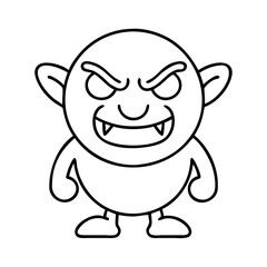 internet troll emoji icon, internet troll emoji line art - simple line art of internet troll emoji, perfect for internet troll emoji logos and icons