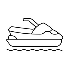 jet ski icon, jet ski line art - simple line art of jet ski, perfect for jet ski logos and icons