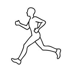 jogger silhouette icon, jogger silhouette line art - simple line art of jogger silhouette, perfect for jogger silhouette logos and icons